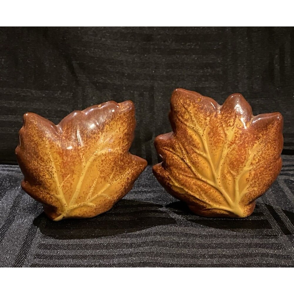 Fall Leaf Salt and Pepper shakers rustic country cabin decor